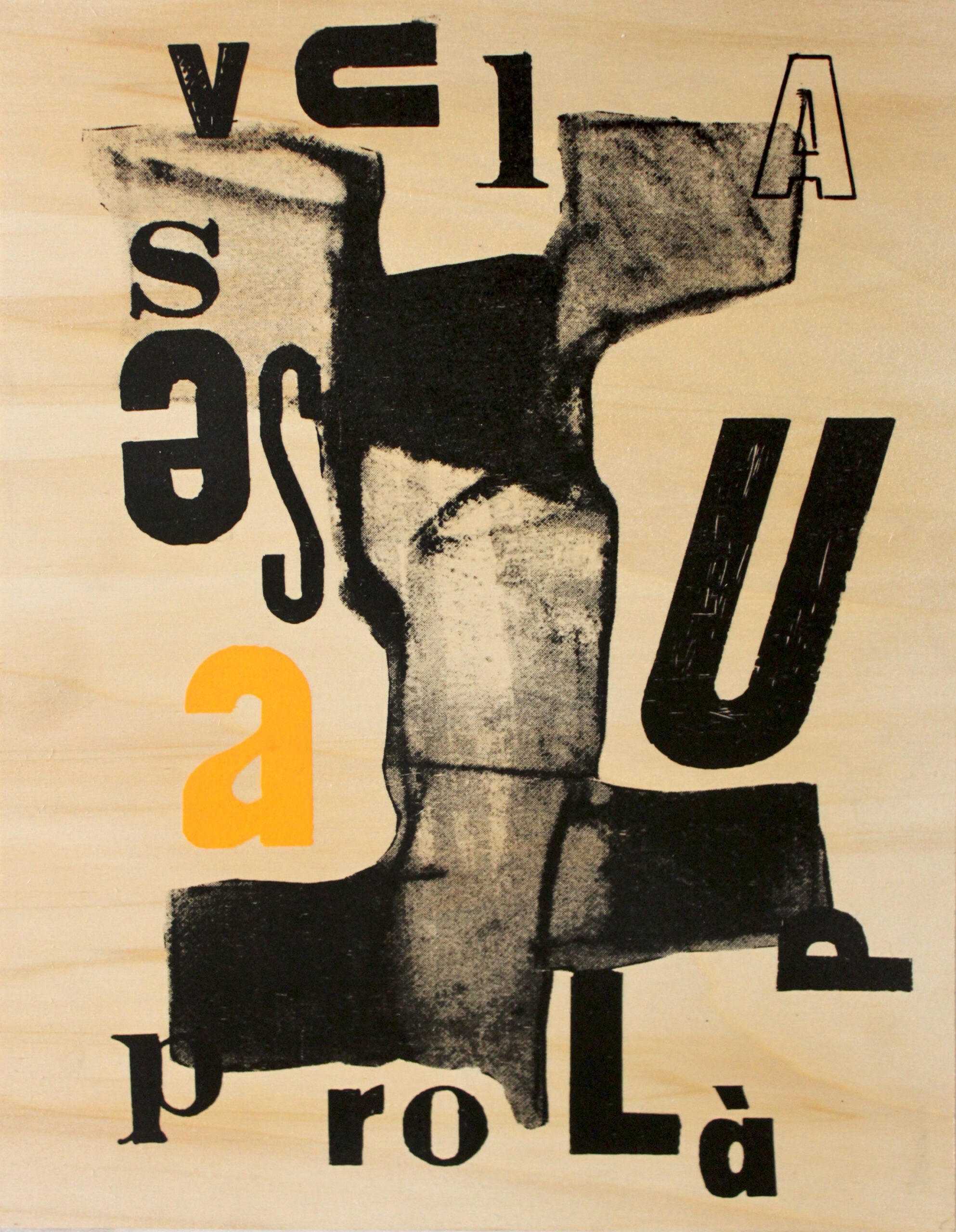 Arduini Massimo_3 A Uvula Prolapsis 2014 silkscreen on plywood board 40 x30 cm. ITALY